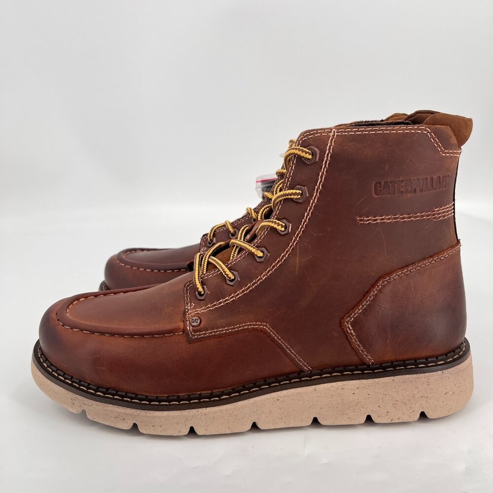 CAT Mens Covert Round Toe Lace up Boots Brown Size 11.5M New In Box - Picture 5 of 16